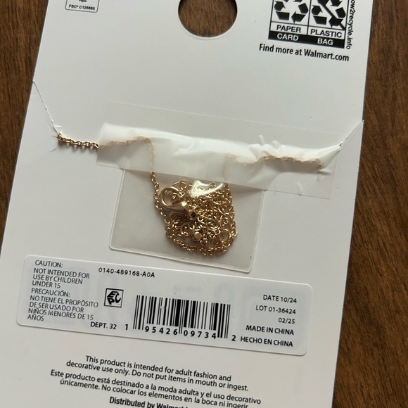 Gold and Silver bow butterfly ‎ Necklace - Picture 4 of 8